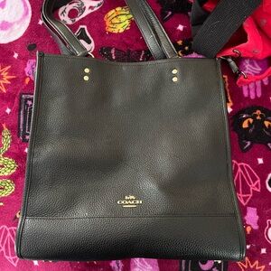 Coach Black Pebbled Leather Tote